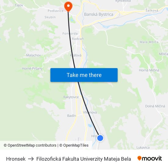 Hronsek to Filozofická Fakulta Univerzity Mateja Bela map