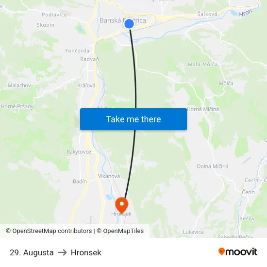 29. Augusta to Hronsek map