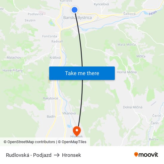 Rudlovská - Podjazd to Hronsek map