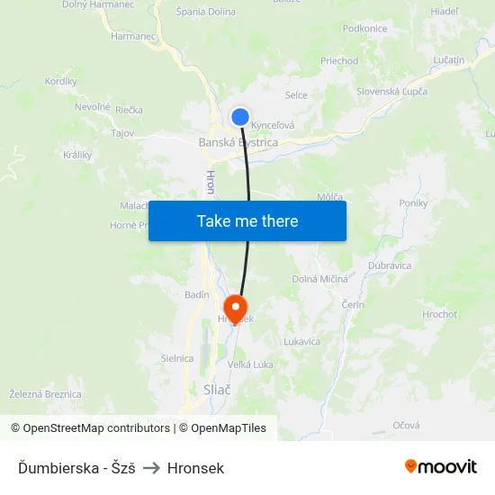 Ďumbierska - Šzš to Hronsek map
