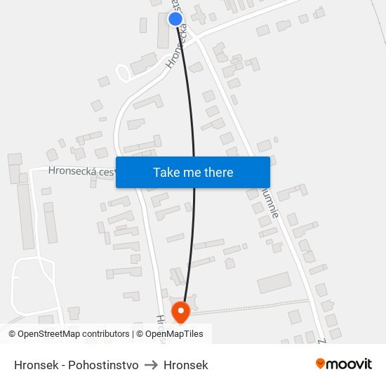 Hronsek - Pohostinstvo to Hronsek map