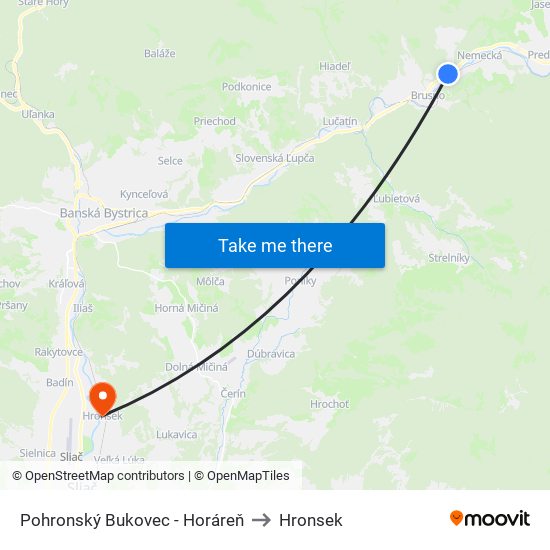 Pohronský Bukovec - Horáreň to Hronsek map