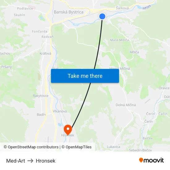 Med-Art to Hronsek map