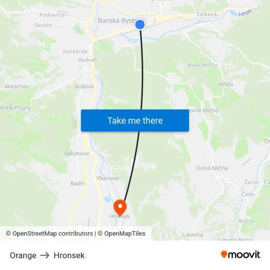 Orange to Hronsek map