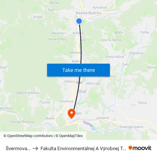 Švermova - Esc to Fakulta Environmentálnej A Výrobnej Technicky Tuzvo map