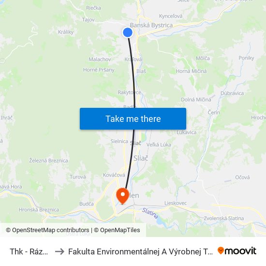 Thk - Rázcestie to Fakulta Environmentálnej A Výrobnej Technicky Tuzvo map