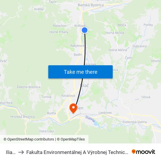 Iliaš I to Fakulta Environmentálnej A Výrobnej Technicky Tuzvo map