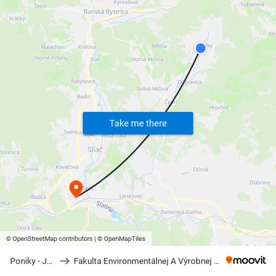 Poniky - Jednota to Fakulta Environmentálnej A Výrobnej Technicky Tuzvo map