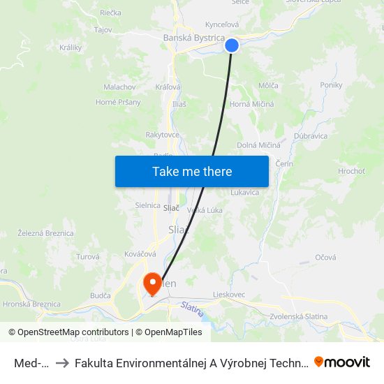 Med-Art to Fakulta Environmentálnej A Výrobnej Technicky Tuzvo map