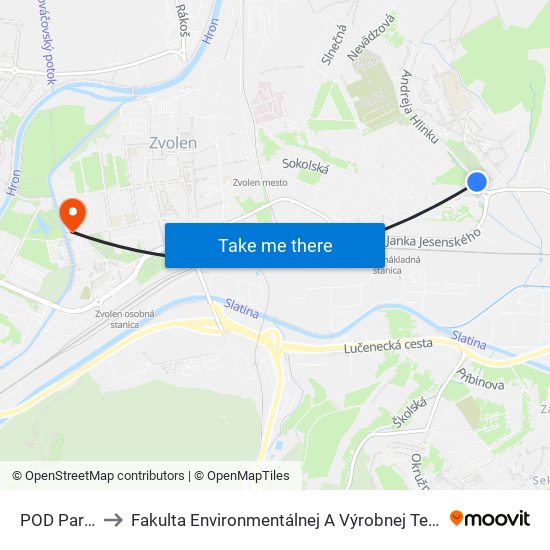 POD Parkom to Fakulta Environmentálnej A Výrobnej Technicky Tuzvo map