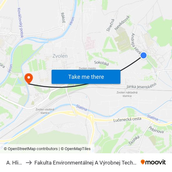 A. Hlinku to Fakulta Environmentálnej A Výrobnej Technicky Tuzvo map