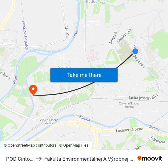 POD Cintorínom to Fakulta Environmentálnej A Výrobnej Technicky Tuzvo map