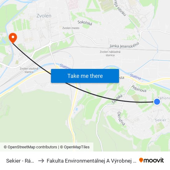 Sekier - Rázcestie to Fakulta Environmentálnej A Výrobnej Technicky Tuzvo map