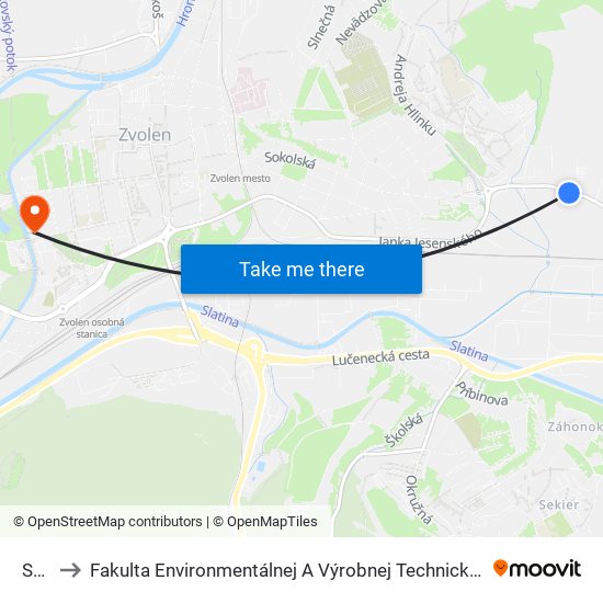 Spp to Fakulta Environmentálnej A Výrobnej Technicky Tuzvo map