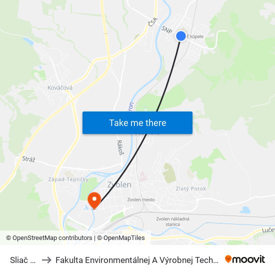 Sliač - Zš to Fakulta Environmentálnej A Výrobnej Technicky Tuzvo map