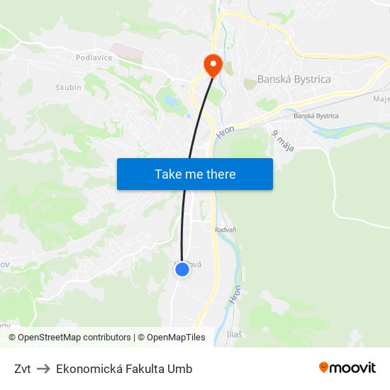 Zvt to Ekonomická Fakulta Umb map