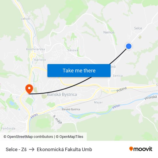 Selce - Zš to Ekonomická Fakulta Umb map