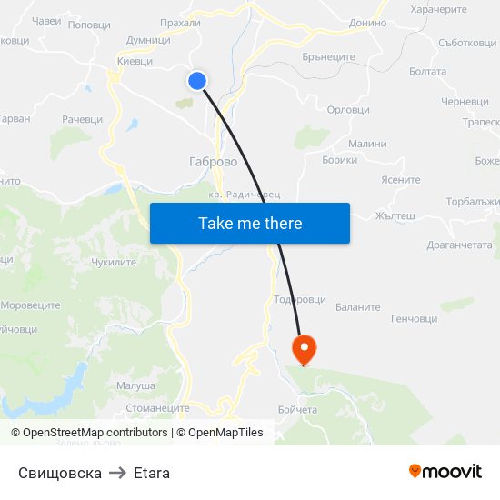 Свищовска to Etara map
