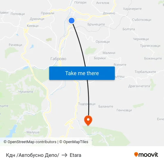 Кдн /Автобусно Депо/ to Etara map