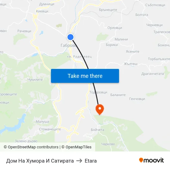 Дом На Хумора И Сатирата to Etara map