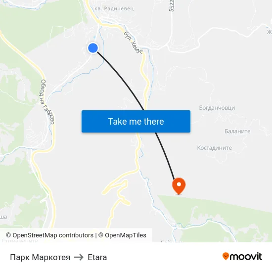 Парк Маркотея to Etara map