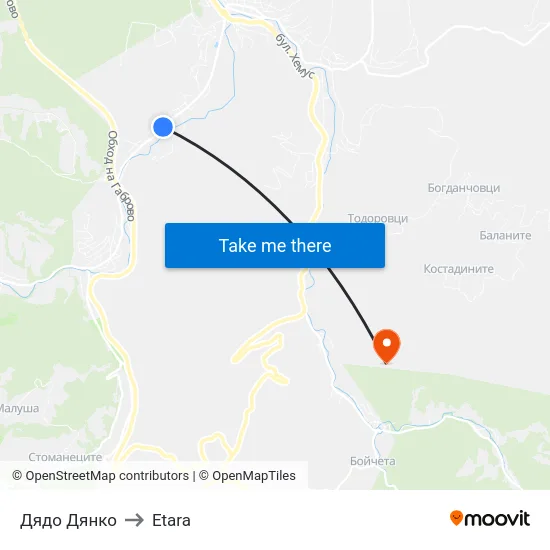 Дядо Дянко to Etara map