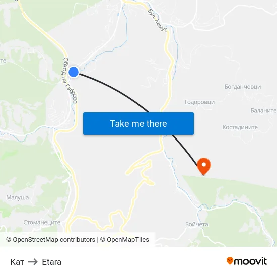 Кат to Etara map