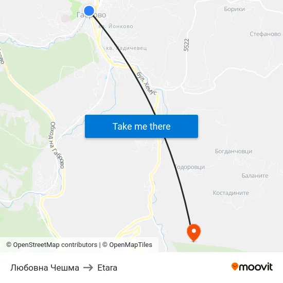 Любовна Чешма to Etara map