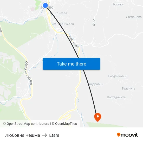 Любовна Чешма to Etara map