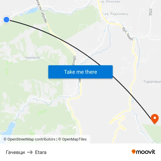 Гачевци to Etara map