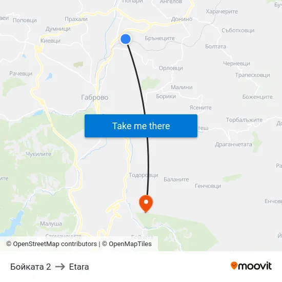 Бойката 2 to Etara map