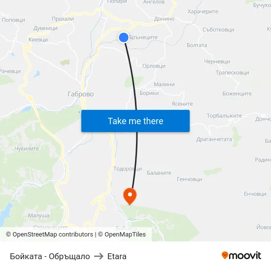Бойката - Обръщало to Etara map