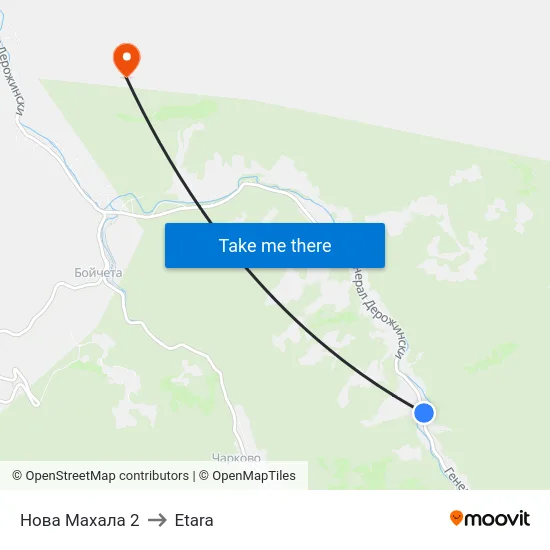 Нова Махала 2 to Etara map