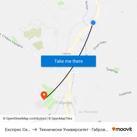 Експрес Сервиз to Технически Университет - Габрово - 6 Корпус map