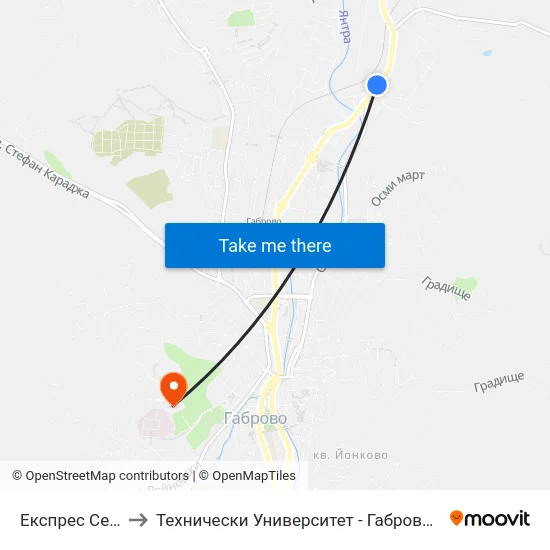 Експрес Сервиз to Технически Университет - Габрово - 6 Корпус map
