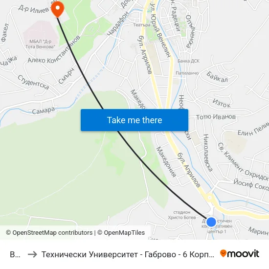 Вик to Технически Университет - Габрово - 6 Корпус map