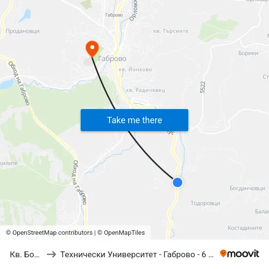 Кв. Болта to Технически Университет - Габрово - 6 Корпус map