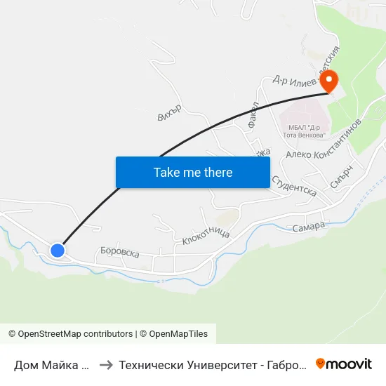 Дом Майка И Дете to Технически Университет - Габрово - 6 Корпус map