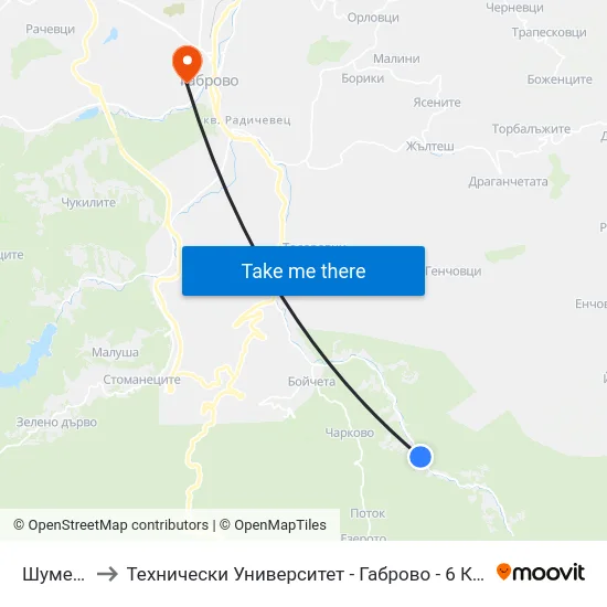 Шумели to Технически Университет - Габрово - 6 Корпус map