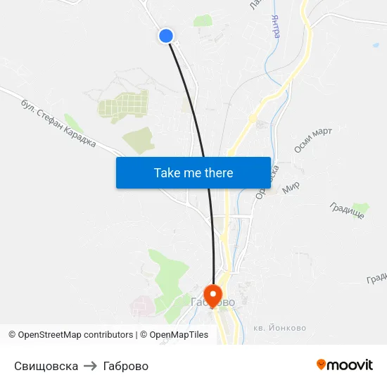 Свищовска to Габрово map