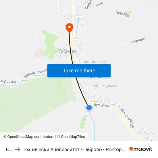 Вик to Технически Университет - Габрово - Ректорат (Корпус 3) map