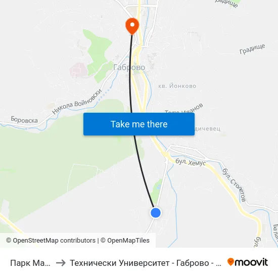 Парк Маркотея to Технически Университет - Габрово - Ректорат (Корпус 3) map
