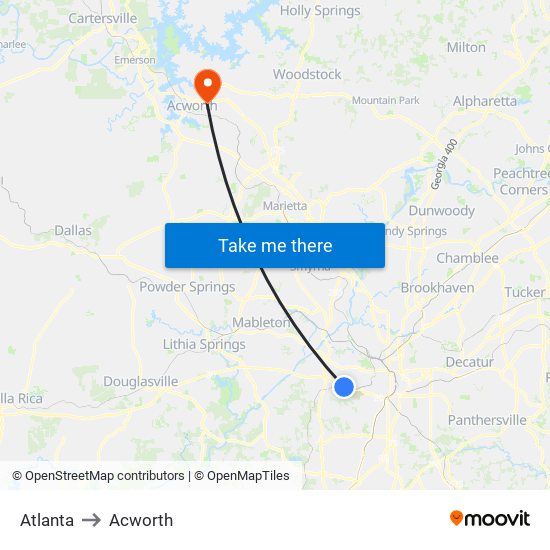 Atlanta to Atlanta map