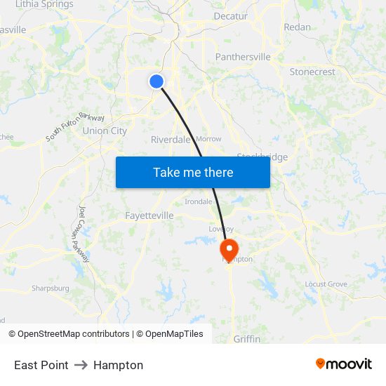 East Point to Hampton map