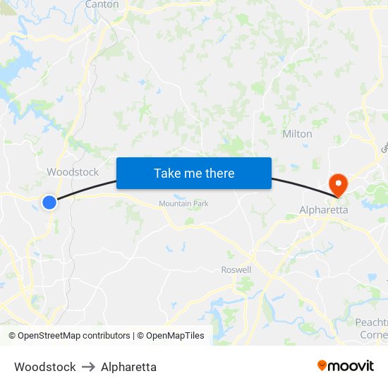 Woodstock to Woodstock map