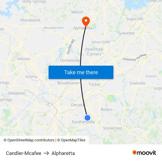 Candler-Mcafee to Candler-Mcafee map