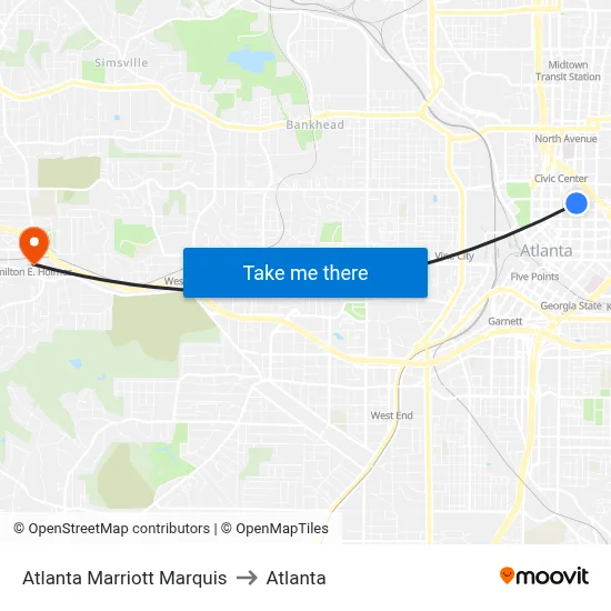 Atlanta Marriott Marquis to Atlanta map