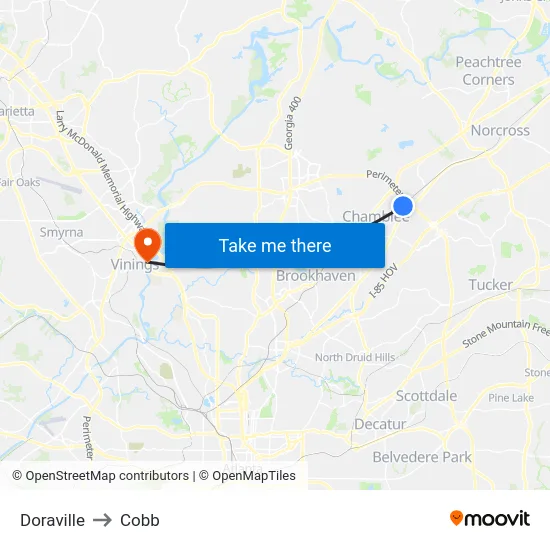 Doraville to Cobb map