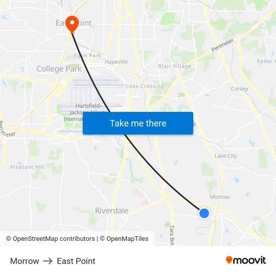 Morrow to East Point map