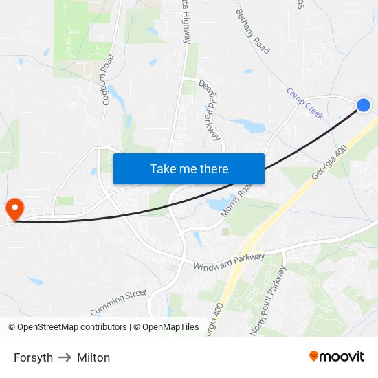 Forsyth to Milton map